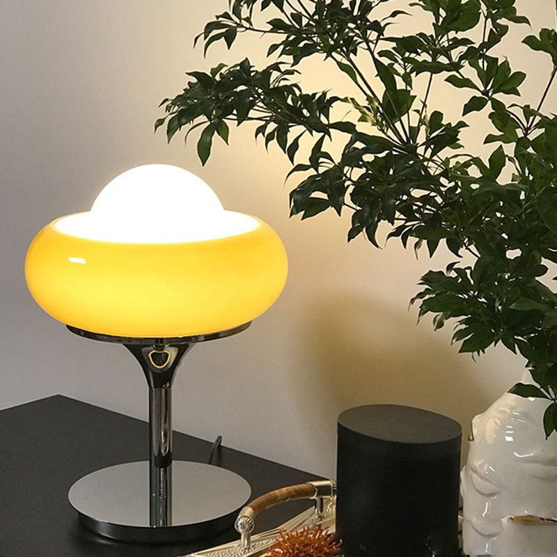 Lampade da comodino Egg Luci da comodino moderne a 1 luce con paralume in vetro per camera da letto