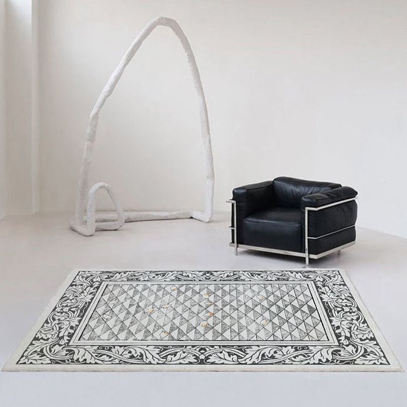Classical Medallion Print Carpet Polyester Rug Stain Resistant Indoor Rug for Living Room
