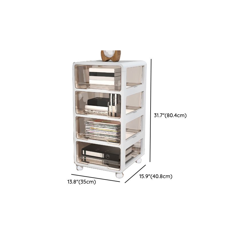 Transparent Vertical Filing Cabinet Modern Plastic Drawers File Cabinet