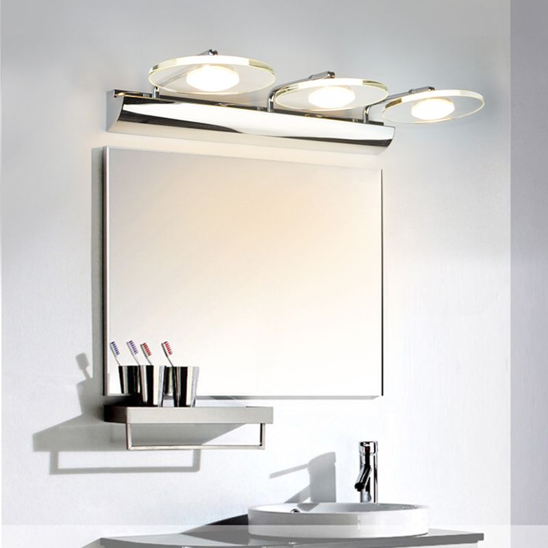 Modern Style Round LED Wall Lamps Clear Crystal Multi-Light Mirror Wall Lighting Ideas