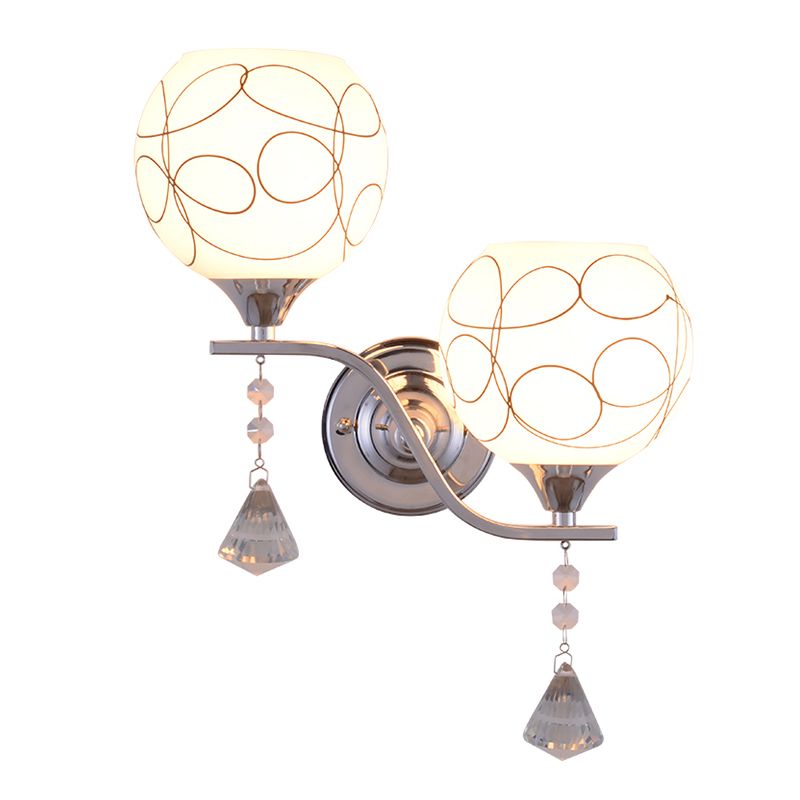 Multi Lights Ball Wall Mounted Light Fixture Modern Style Glass Wall Sconce Lights