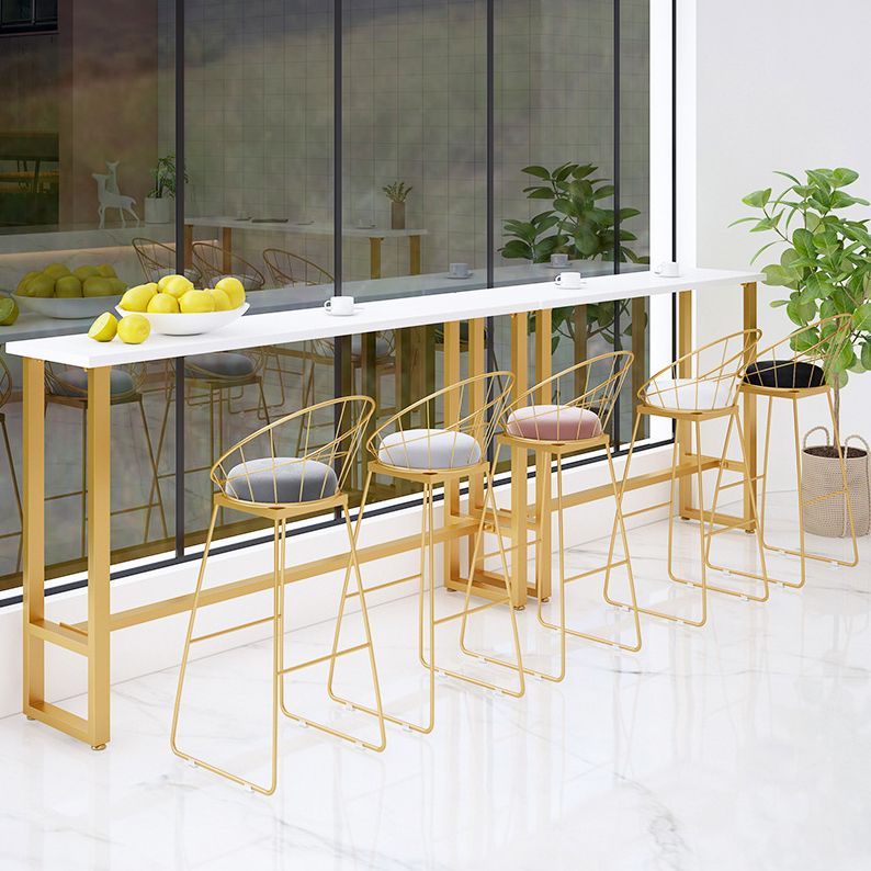 1/4 Pieces Glam Style Bar Table Set Rectangle Bistro Set with White Faux Marble Top