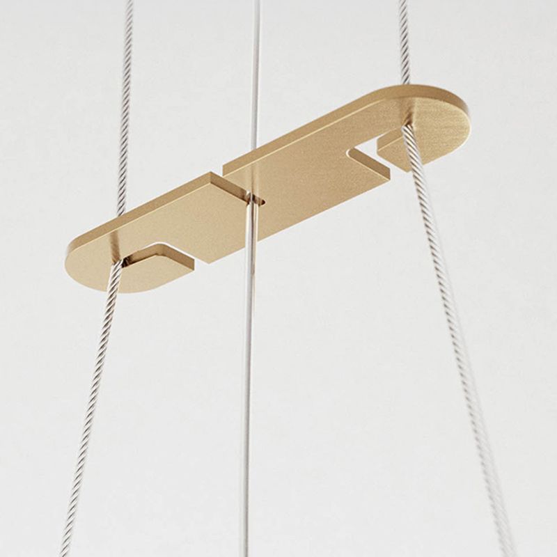 LED Linear Kitchen Island Lighting in Gold Contemporary Solid Brass Ceiling Pendant
