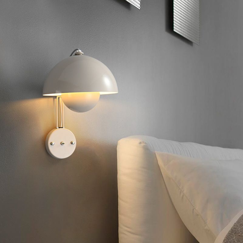 Nordic Style Metal Wall Mount Light Dome Shape Colorful Wall Lamp for Living Room