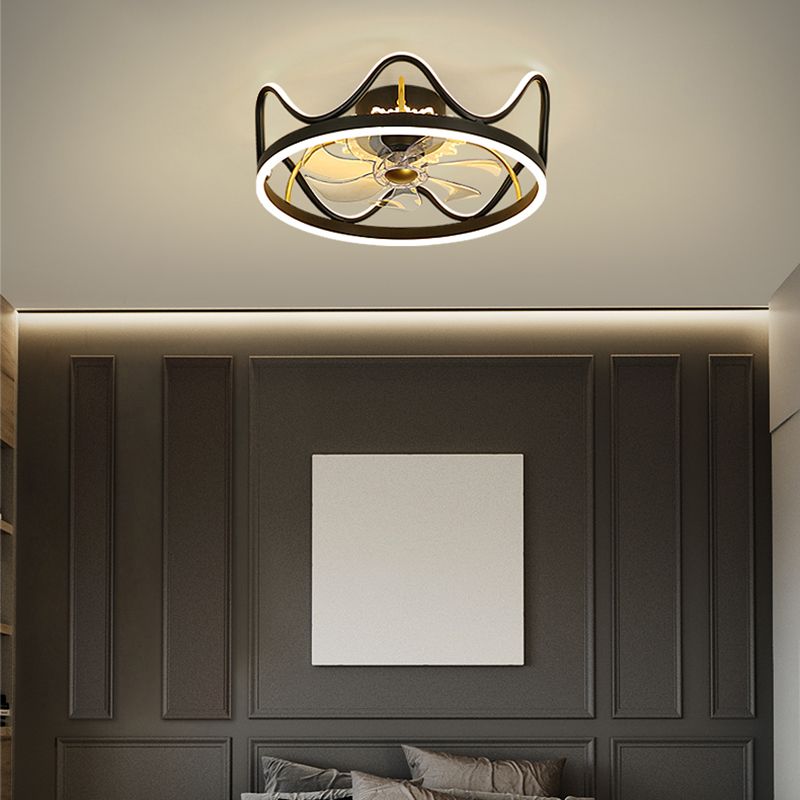 2 Light Ceiling Fan Lighting Modern Style Metal Ceiling Fan Lighting for Bedroom