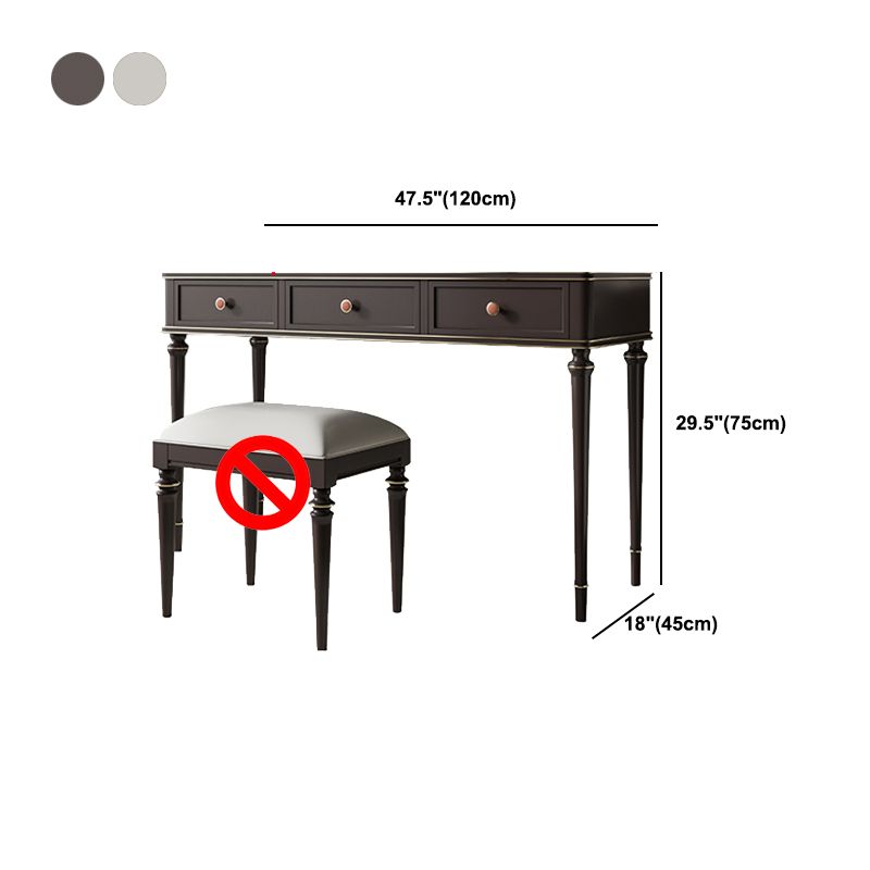 Mirror & 3 Drawers Makeup Vanity Dressing Table Solid Wood Dresser
