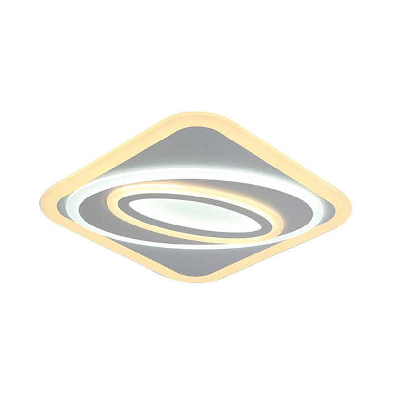 Geometrische LED-Einbauleuchte aus zeitgenössischem Acryl, 8"/19,5" breite Schlafzimmer-Deckenleuchte mit warmem/weißem Licht