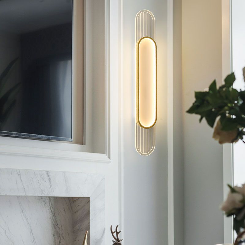 Houten eigentijdse muur sconce 1-licht ovale wand gemonteerde verlichting voor slaapkamer