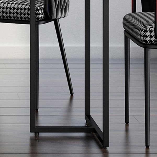 Industrial Black Table for Restaurant Rectangle Dining Table with Double Pedestal