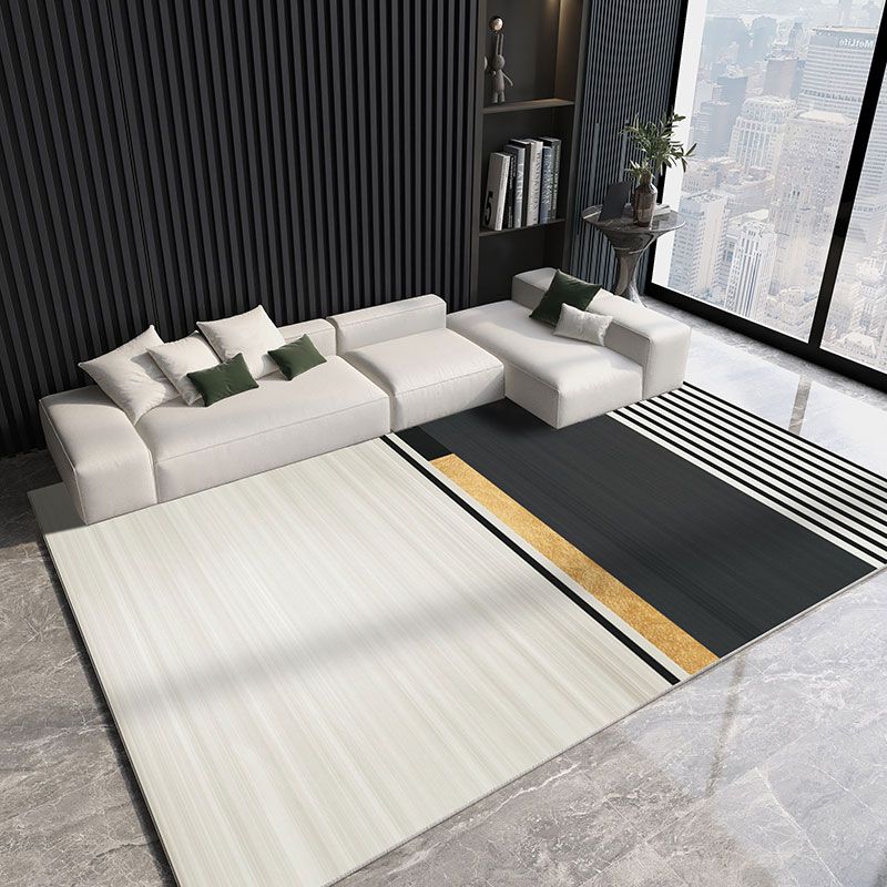 Gorgeous Gray Tone Carpet Modern Polyester Area Rug Living Room Area Rug with Non-Slip Backing