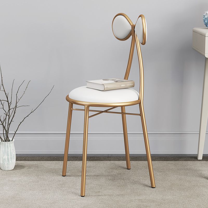 Silla lateral sin brazos de diseño nórdico, silla lateral de comedor de cuero con respaldo abierto