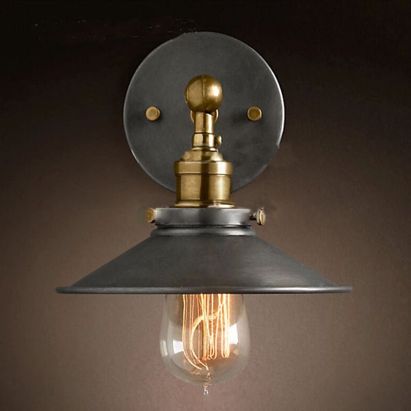 Schwarz 1-Licht-Wandleuchten im industriellen Vintage-Stil schmiedeeiseisen verjüngte Wandleuchte für kommerzielle Stelle