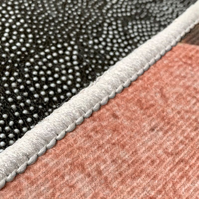 Orange Modern Rug Polyester Color Block Rug Non-Slip Backing Rug for Living Room