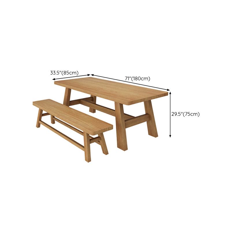 Simplicity Style Dinette Table Solid Wood Rectangle Dinner Table in Natural