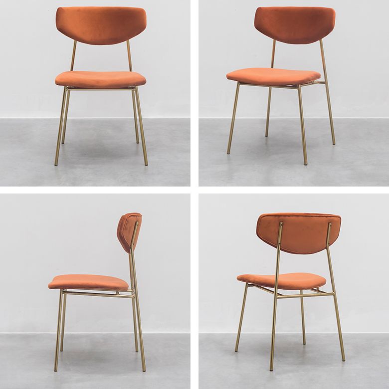 Chaise latérale de restaurant contemporaine en cuir, chaise de salle à manger ouverte de couleur foncée