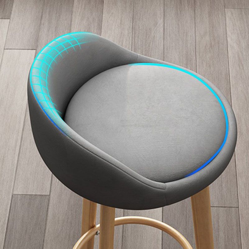 Modern Armless Backrest Counter Stool Steel Kitchen Bar Stool with Pedal, 1 Piece