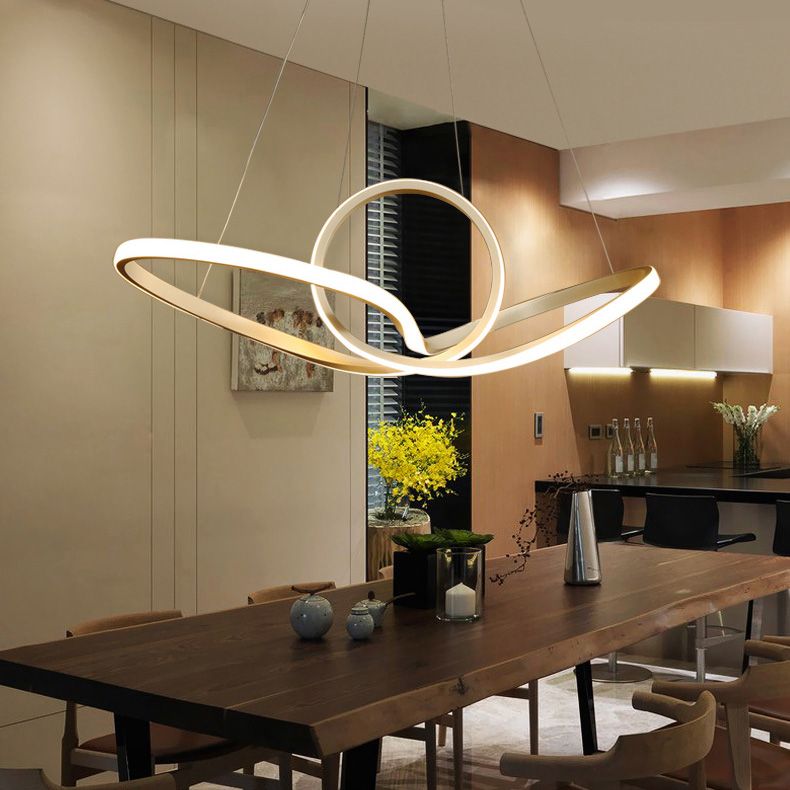 3 Farbe optional moderne Turn -Kronleuchter LED Hängende Leuchten für Wohnzimmer Schlafzimmer