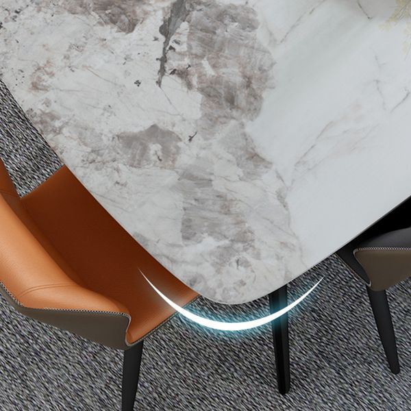 Contemporary Dining Set 1/7 Pcs Sintered Stone Dining Table with Wingback Chairs