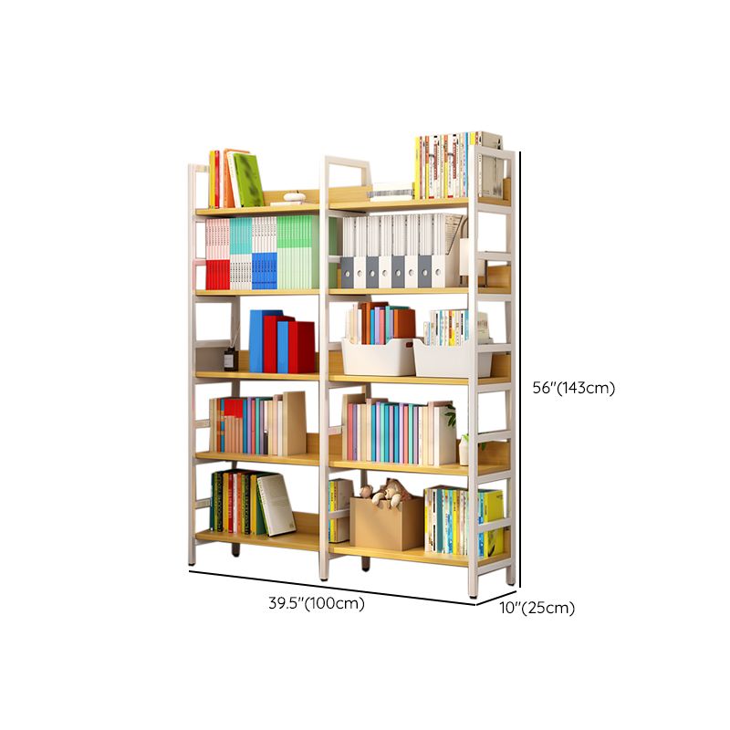 Open Back Natural Bookcase Standard Scandinavian Engineered Wood Bookshelf