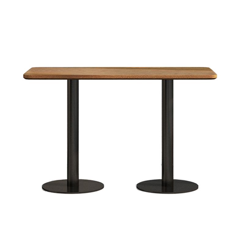 Industrial Wood Dinner Table Brown Table with Black Frame for Dining Room