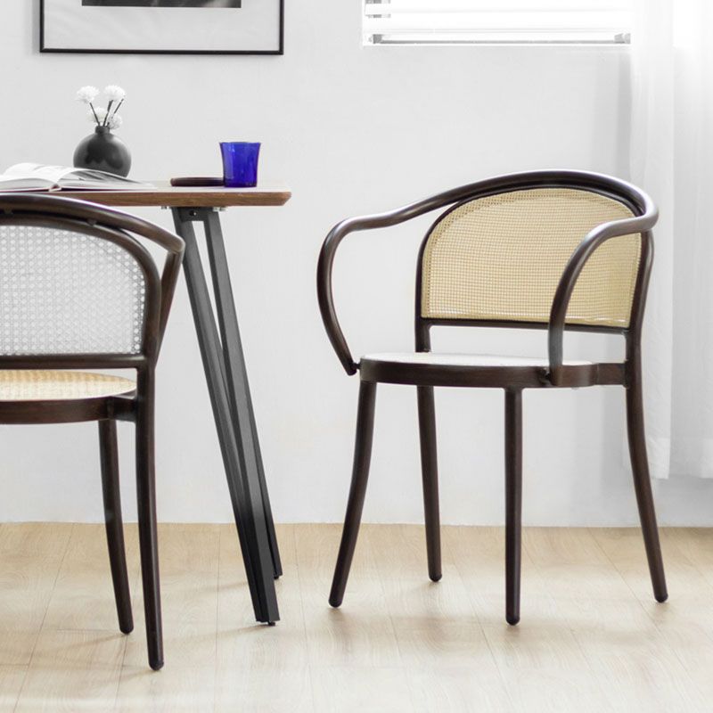 Scandinavian Arm Open Back Chairs for Home Wood Dining Chairs