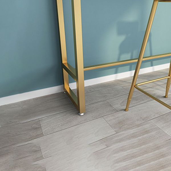 Rectangle Sintered Stone Bar Table Gold and Metal Base Bar Table for Kitchen Living Room