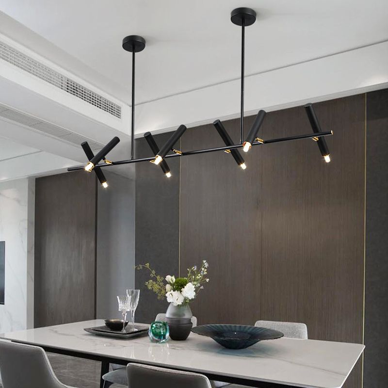 Metal Track Light Modern Multi-Head Linear Island Lighting Fixtures for Restaurant