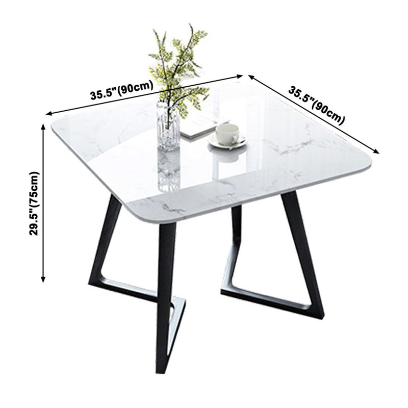 Moderner Stil weißer Esstisch gesinterten Steintisch mit Holzbasis für Zuhause