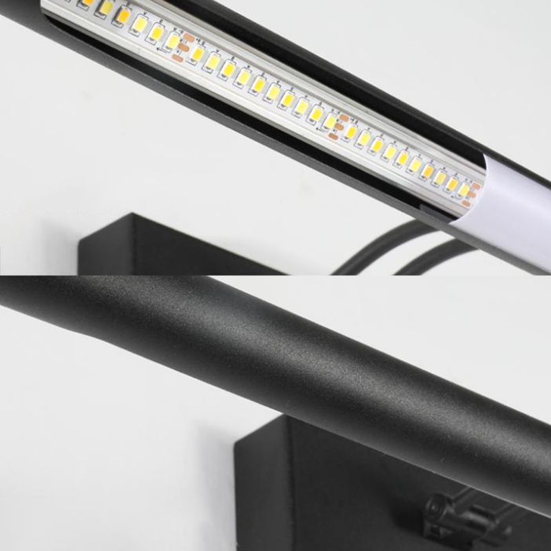 Lineaire wandverlichting Moderne stijl 1 Lichte ijdelheid SCONCE LICHTEN IN ZWART