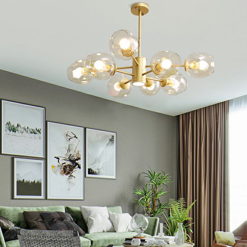 Contemporary Spherical Shade Pendant Chandeliers Glass Hanging Chandeliers