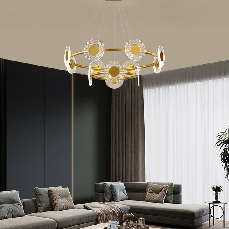 LED Circles Suspension Lamp Minimalistic Acrylic Living Room Chandelier Pendant Light