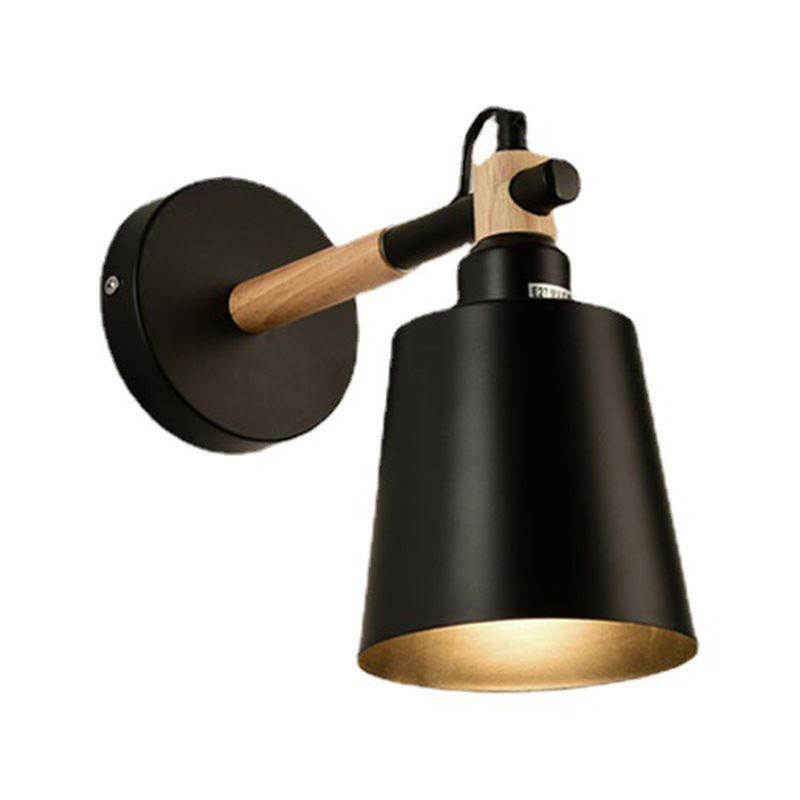 Murale en métal moderne Lumière Single Light Murce Murce avec bois pour la chambre