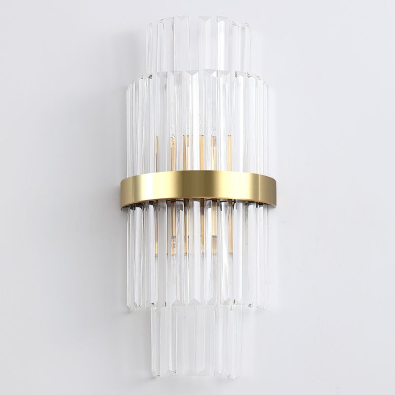 Lampada a parete postmoderna a parete 2 heele lampade con un ombra di cristallo chiaro