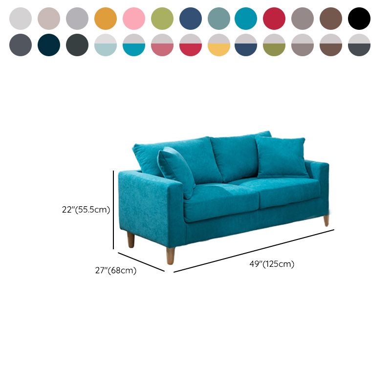 Modern Standard Sofa Pillows Square Arm 2 Seater Living Room Settee