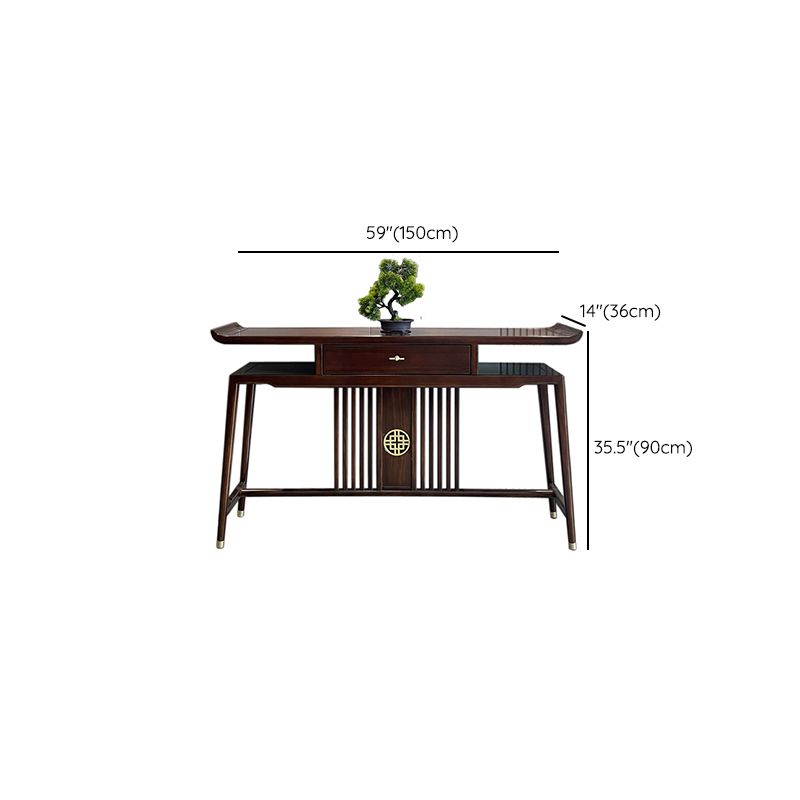 Rectangle Shape Contemporary Console Table Wood in Brown Console Sofa Table