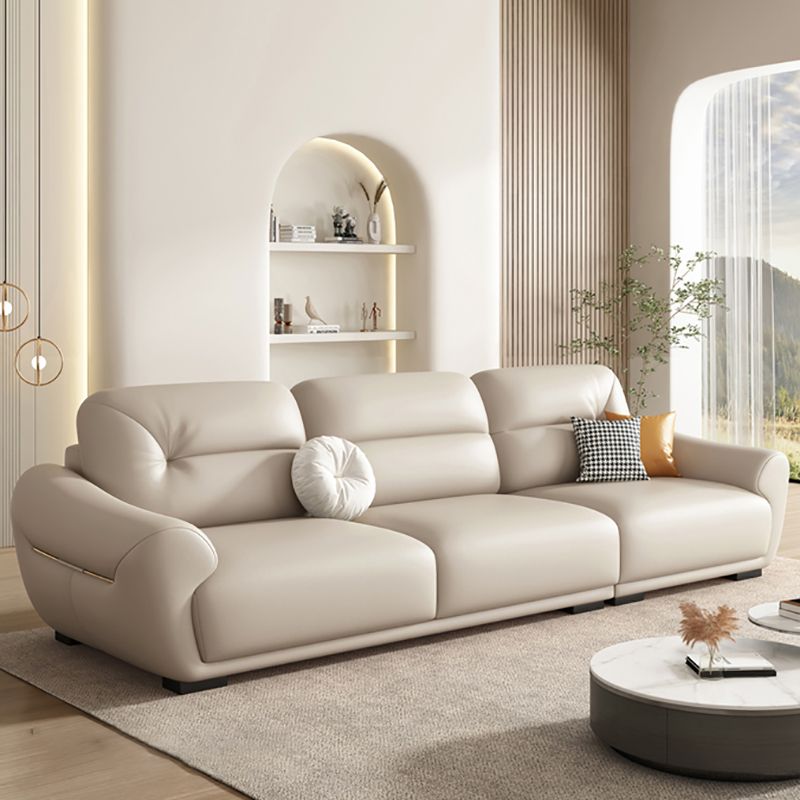 39"W Mid Century Modern Sofa Bed White Cushions Seating with Pillows