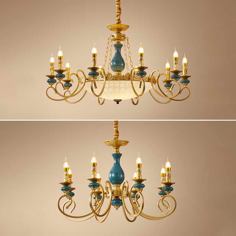 Traditional Style Suspension Pendant Light Candlestick Shaped Chandelier for Living Room