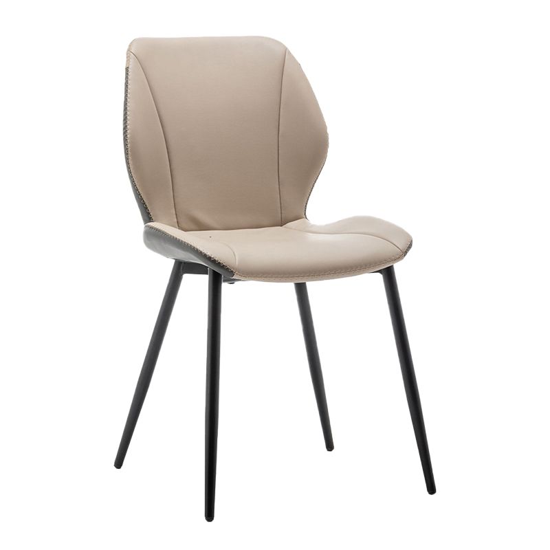 Contemporary Upholstered Dining Chairs Wingback Side Chair with Metal Legs