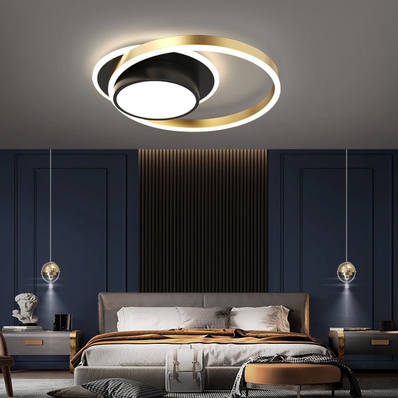 Acrylic Contemporary Style LED Ceiling Light Minimalism Aluminum Nordic Style Flush Mount Lighting Fixture in Gold