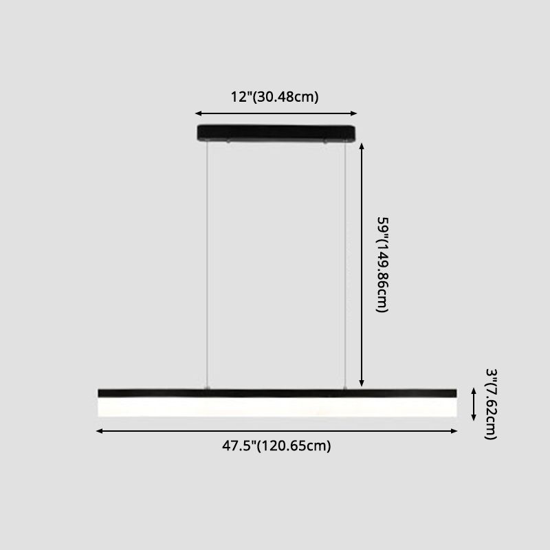 Black Aluminum Minimal Ceiling Lamp 1-Light LED Pendant Lighting Fixture for Office