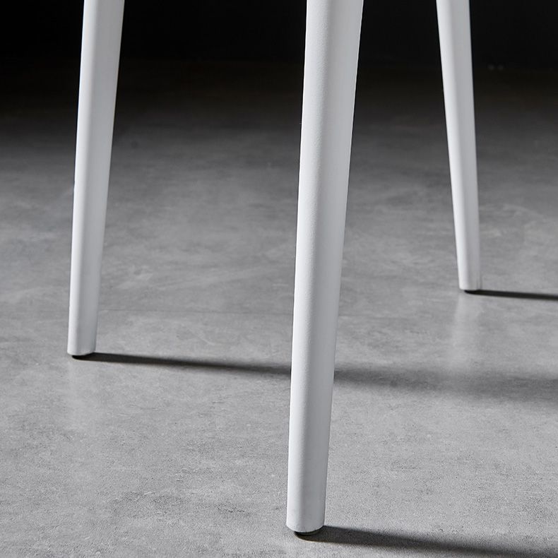 Sillas de comedor de plástico escandinavo, sillones con respaldo abierto para el hogar (juego de 4)
