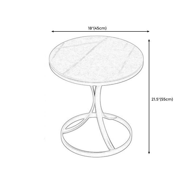 Faux Marble Top End Table Modern 21.6 "Tall Pedestal Side Table