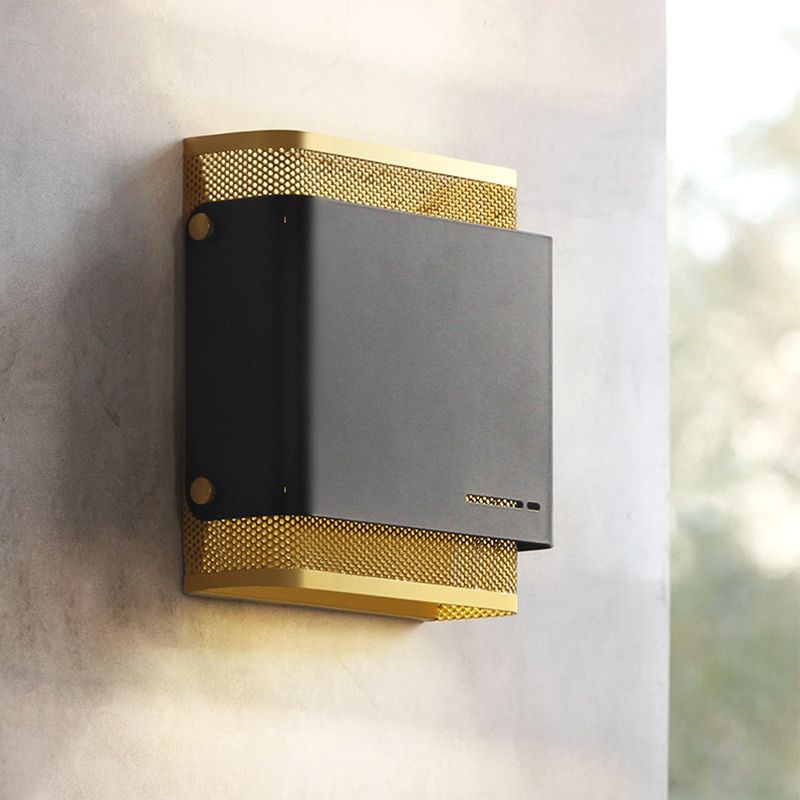 Metall Schwarz/Weiß Flush Mount Square LED Colonialism Leuchtenleuchte für Wohnzimmer