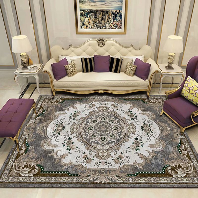 Wunderschöner Blumendruck Teppich aus der Mitte des Jahrhunderts Klassiker antiker Innenteppich Polyester Anti-Rutsch-Backing Teppich für Wohnkultur