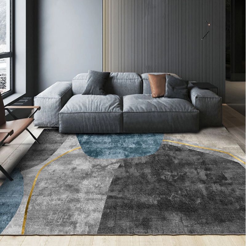 Stilvoller moderner Teppichfarbe Block Polyester Fläche Teppich Flecken widerstandsfähiger Teppich für Wohnkultur