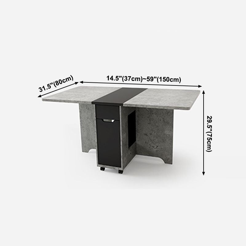 Mesa de madera artificial plegable Mesa rectangular moderna con almacenamiento (solo mesa)