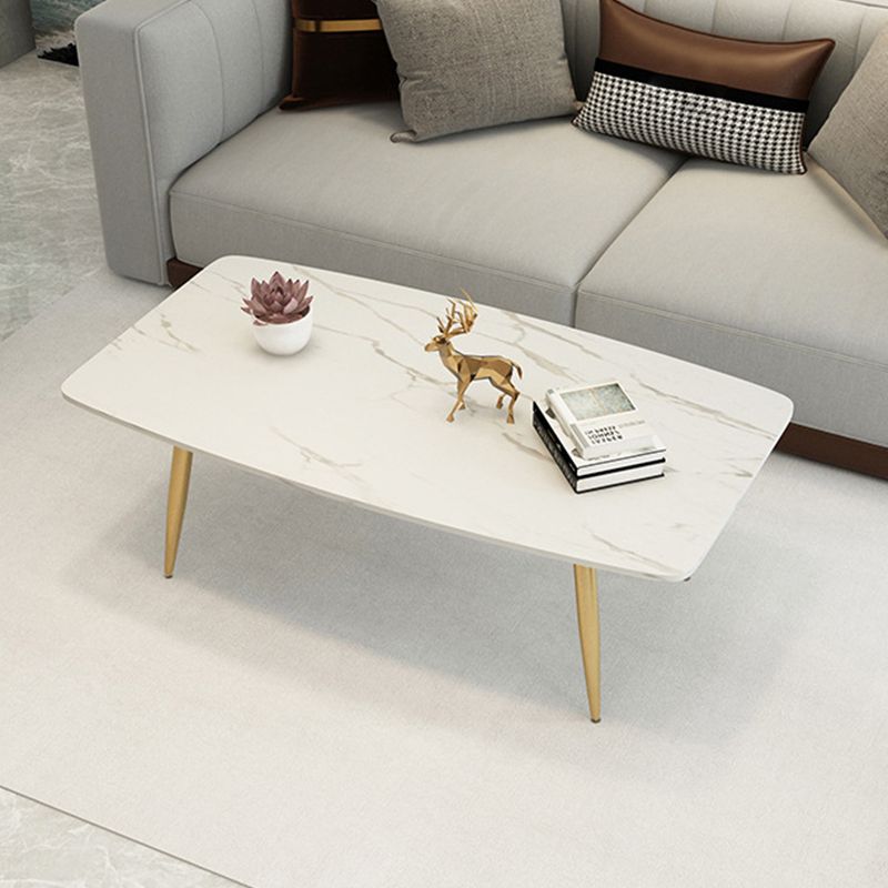 Rectangle Slate Coffee Table Glam 4 Legs Coffee Cocktail Table