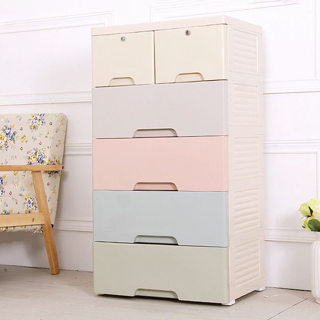 Non-Hanging Armoire with Drawer Plastic Storage Cabinet with Legs