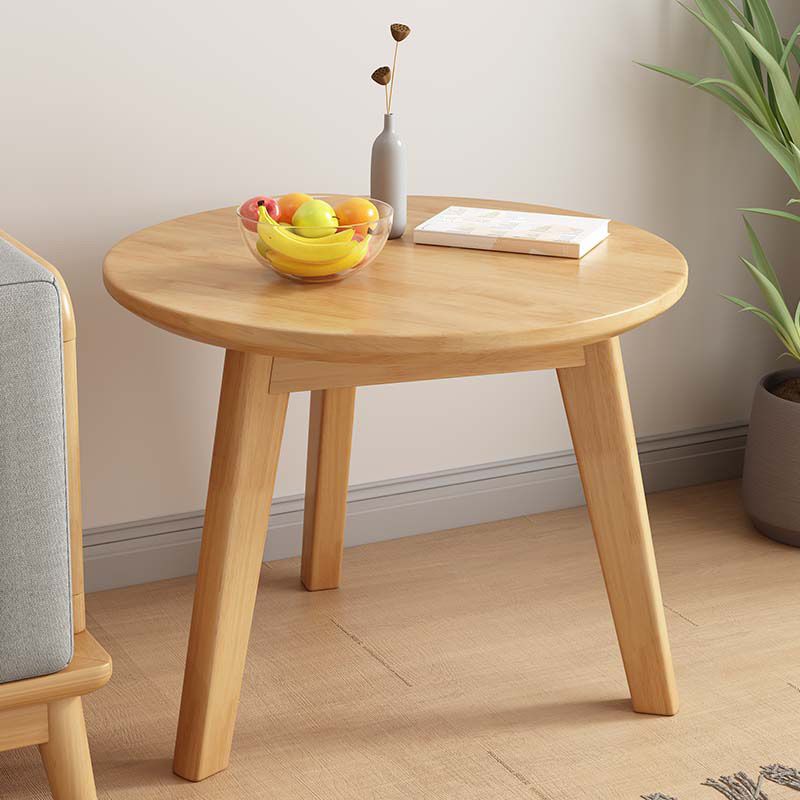 Side Table Solid Wood 3 Legs Round Nordic Living Room End Table
