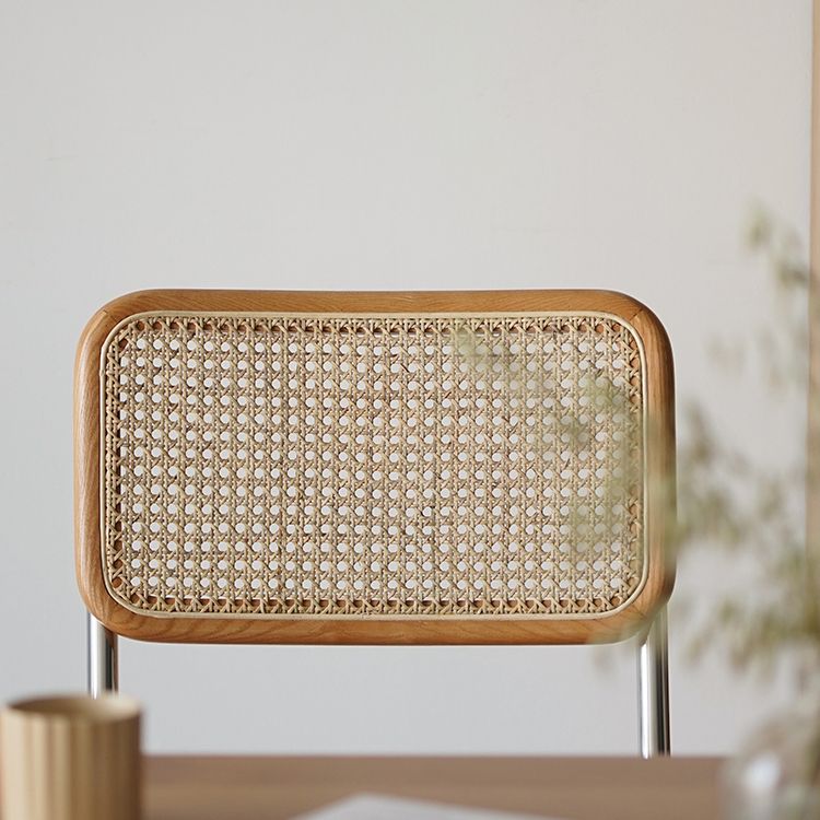 Modern Backrest Cushion Chair with Metal Base for Dining Room